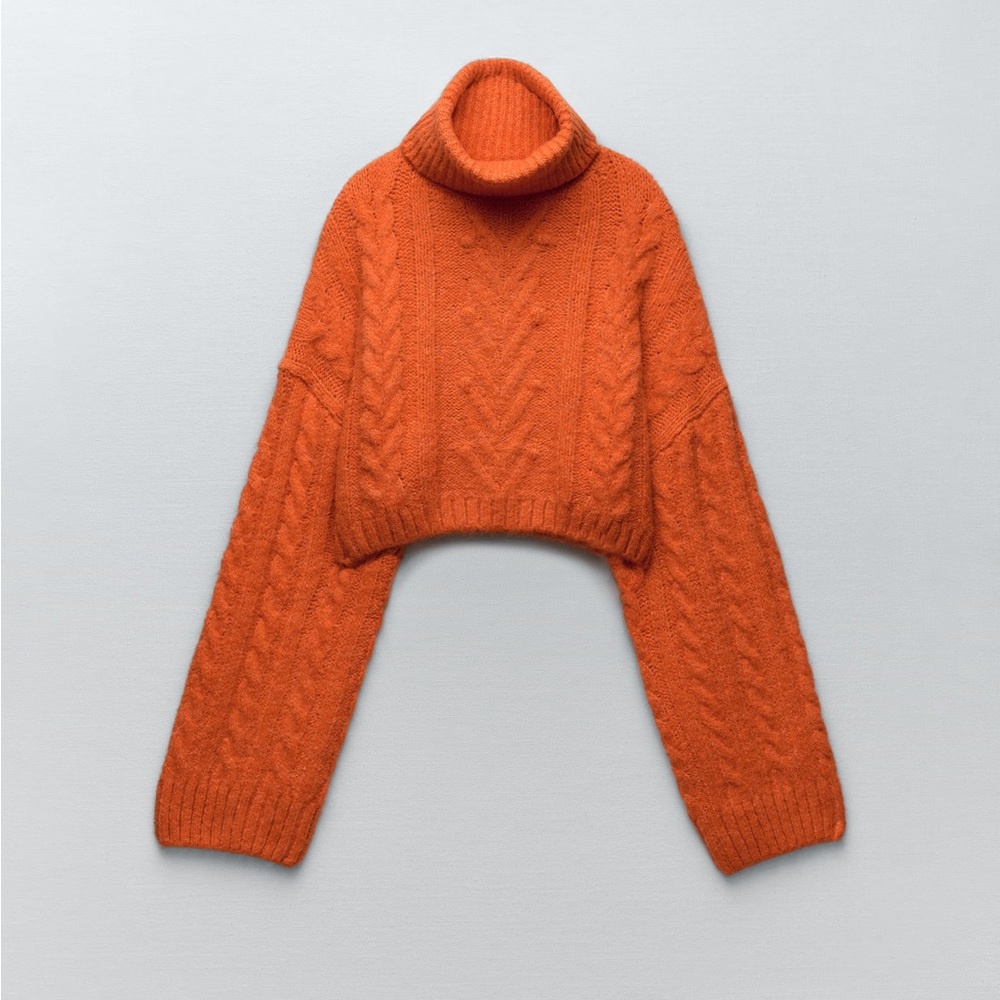 Zara knitted turtleneck sweter top cardigan - Picture 4 of 8